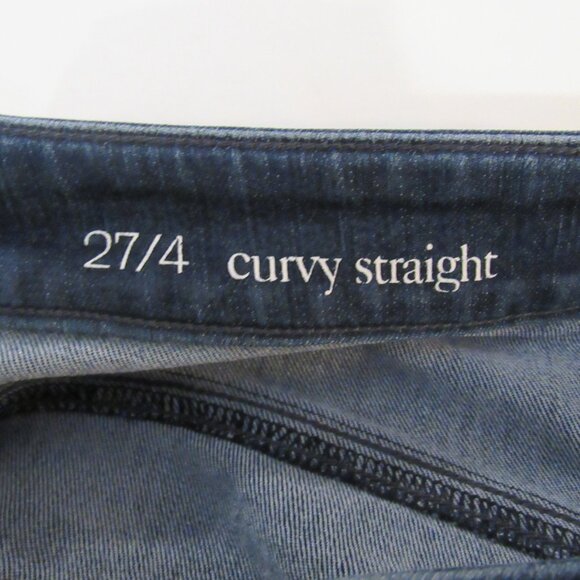 Ann Taylor LOFT Curvy Straight Blue Denim Mid Rise Jeans 30" Women's 27 4 - Picture 9 of 10